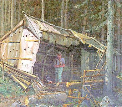 Hütte eines Holzknechtes